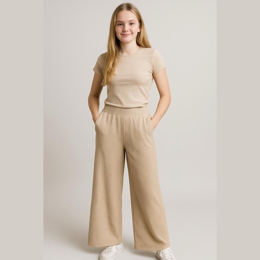 Beaumont Organic Wide Leg Waffle Knit 100% Organic pants size medium